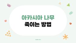 아카시아 나무 죽이는 방법, 이걸까 뿌리까지 죽일 수 있을까?