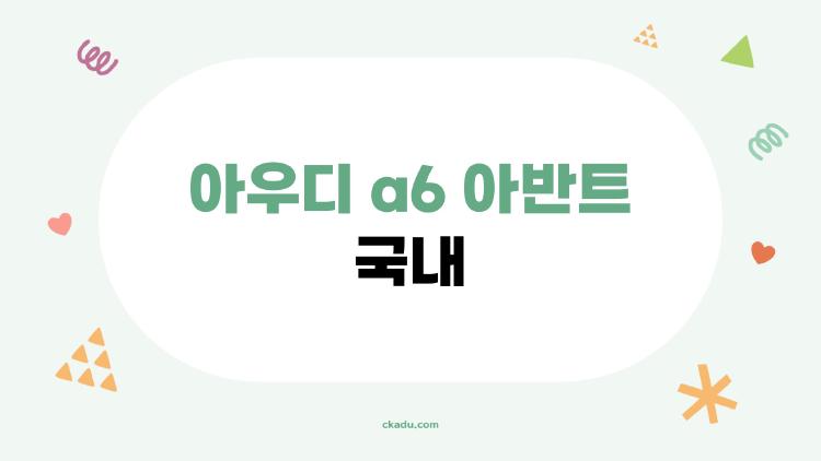 아우디 a6 아반트 국내