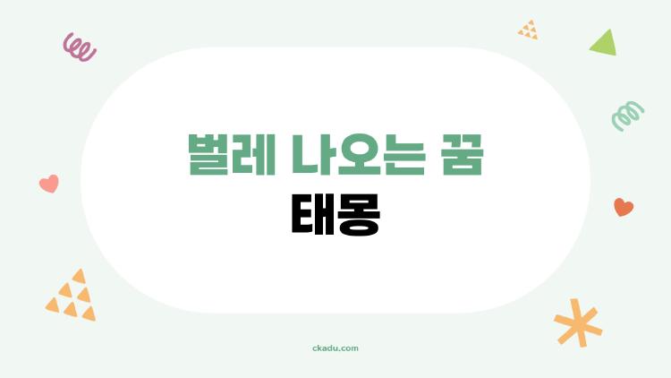 벌레 나오는 꿈 태몽