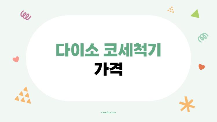 다이소 코세척기 가격