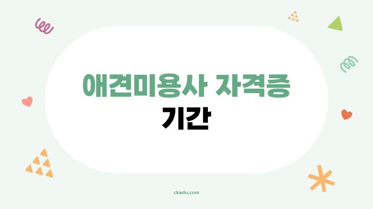 애견미용사 자격증 기간