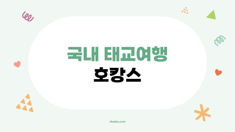 국내 태교여행 호캉스