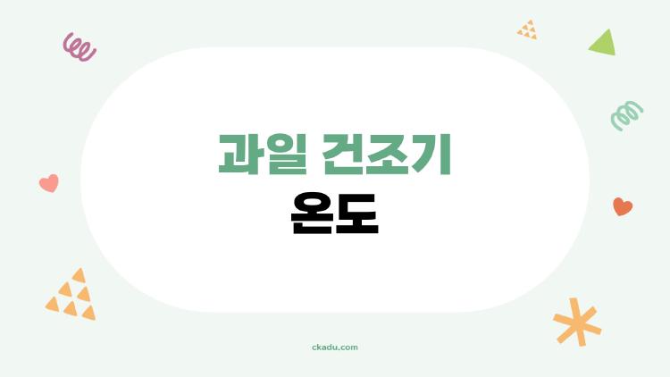 과일 건조기 온도, 이렇게 설정하면 과일칩이 살아난다