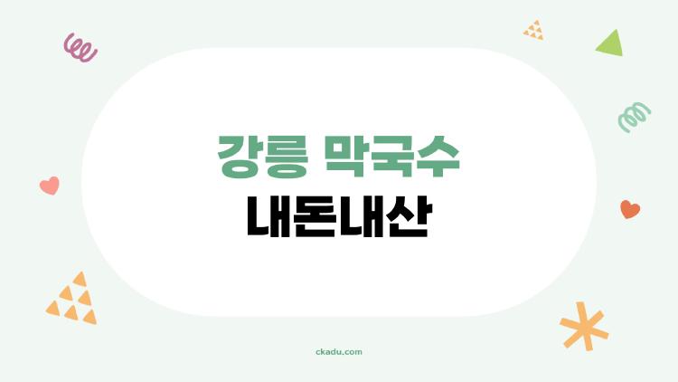 강릉 막국수 내돈내산