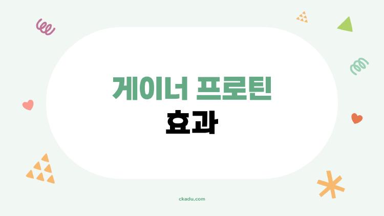게이너 프로틴 효과, 정확히 말해 이거 맞아? 체중·근육 증가에 진짜 효과가 있을까