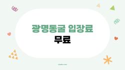 광명동굴 입장료 무료, 정말 누구나 다 무료야? 놓치기 쉬운 숨은 혜택 정리