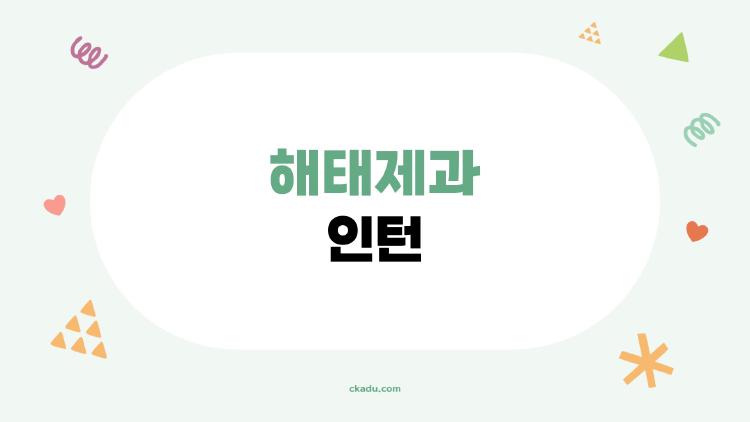 해태제과 인턴