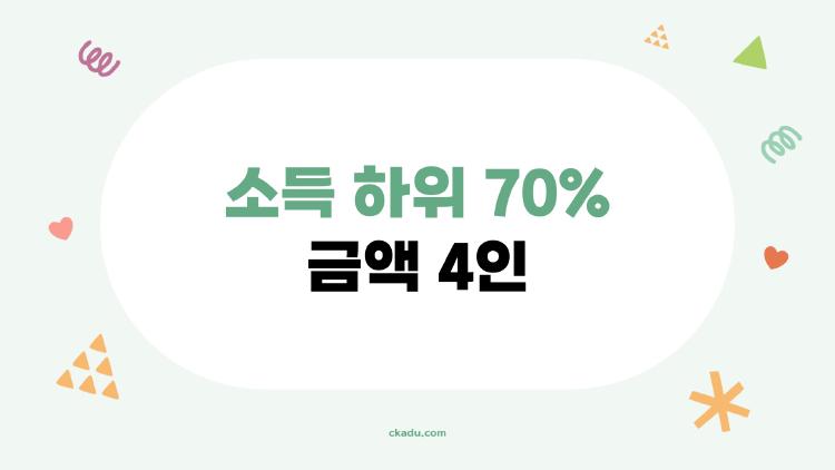 소득 하위 70% 금액 4인