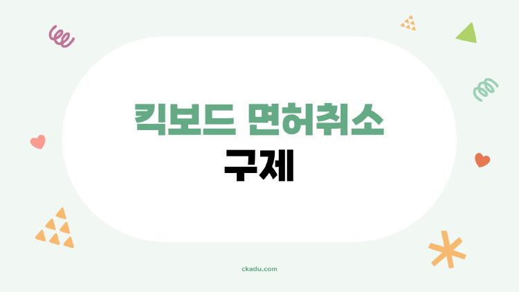 킥보드 면허취소 구제