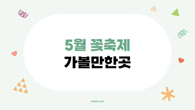 5월 꽃축제 가볼만한곳, 주차 지옥 피하는 꿀팁 공개합니다