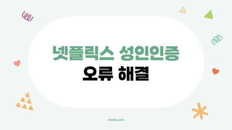 넷플릭스 성인인증 오류 해결