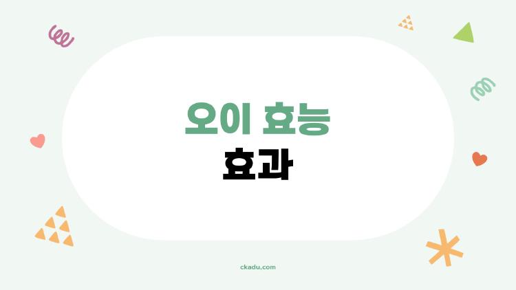 오이 효능 효과