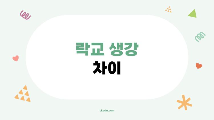 락교 생강 차이