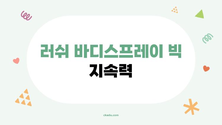 러쉬 바디스프레이 빅 지속력 왜 다들 계속 찾을까