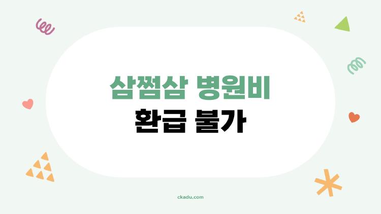 삼쩜삼 병원비 환급 불가