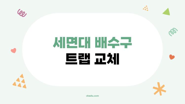 세면대 배수구 트랩 교체, 셀프 해보니 5만 원 아꼈다 진짜