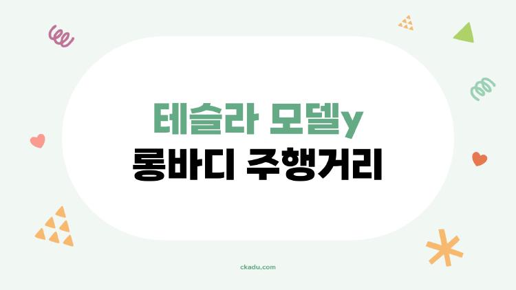 테슬라 모델y 롱바디 주행거리